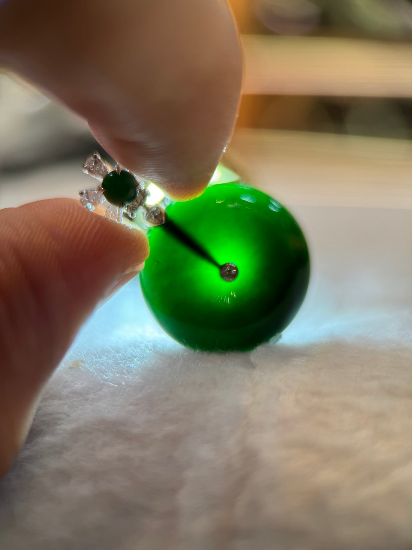 Omphacite Safety Coin Pendant (P134)