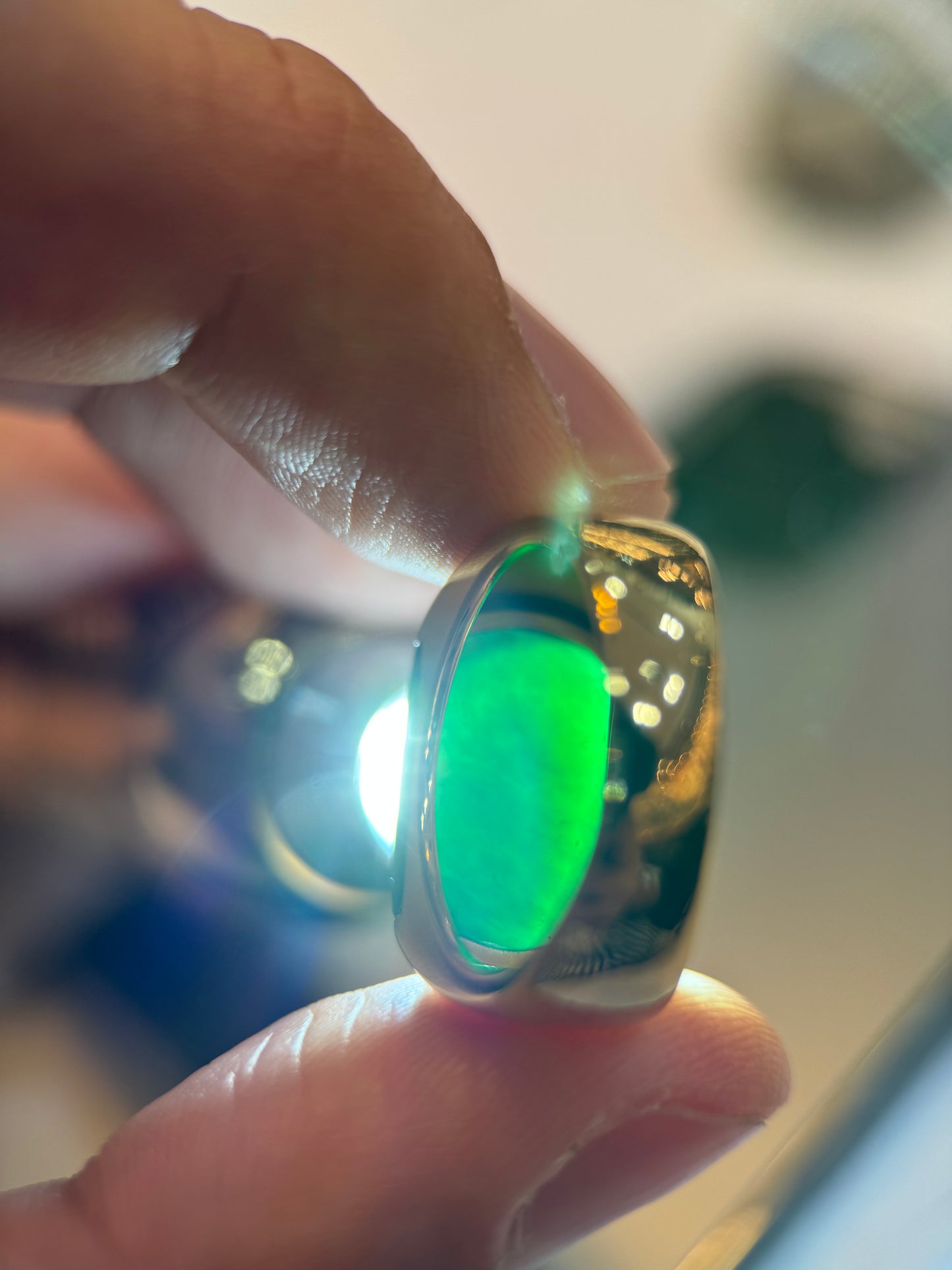 Omphacite Saddle Jade Ring (R131)