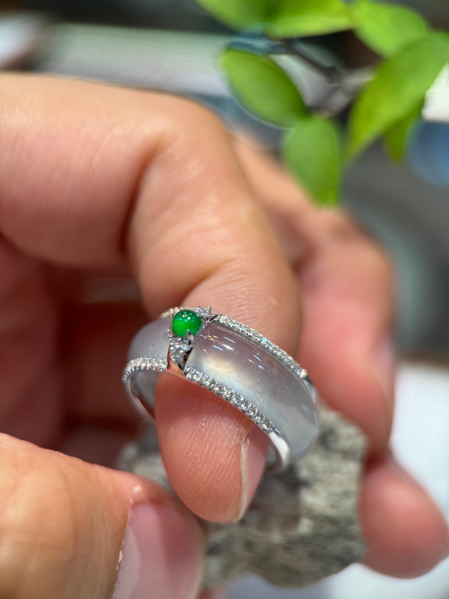 Highly Translucent Hololith Ring (R133)