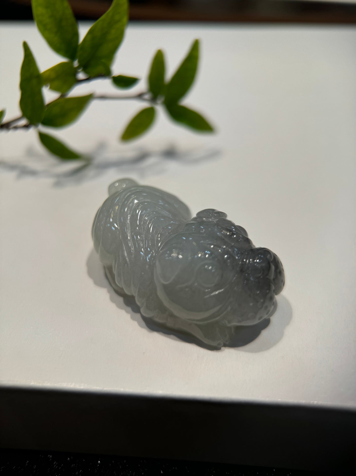 Icy Jadeite Dog (Shar Pei) Pendant (H936)