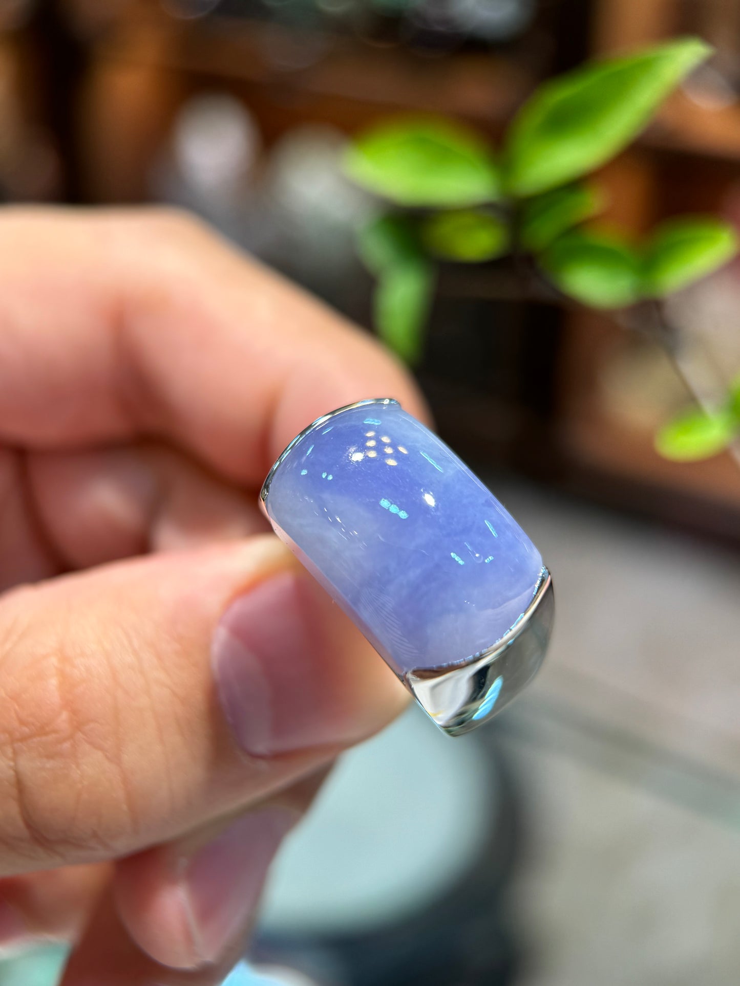 Lavender Saddle Jade Ring (R135)