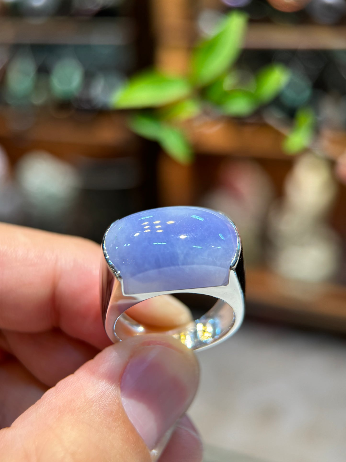 Lavender Saddle Jade Ring (R135)