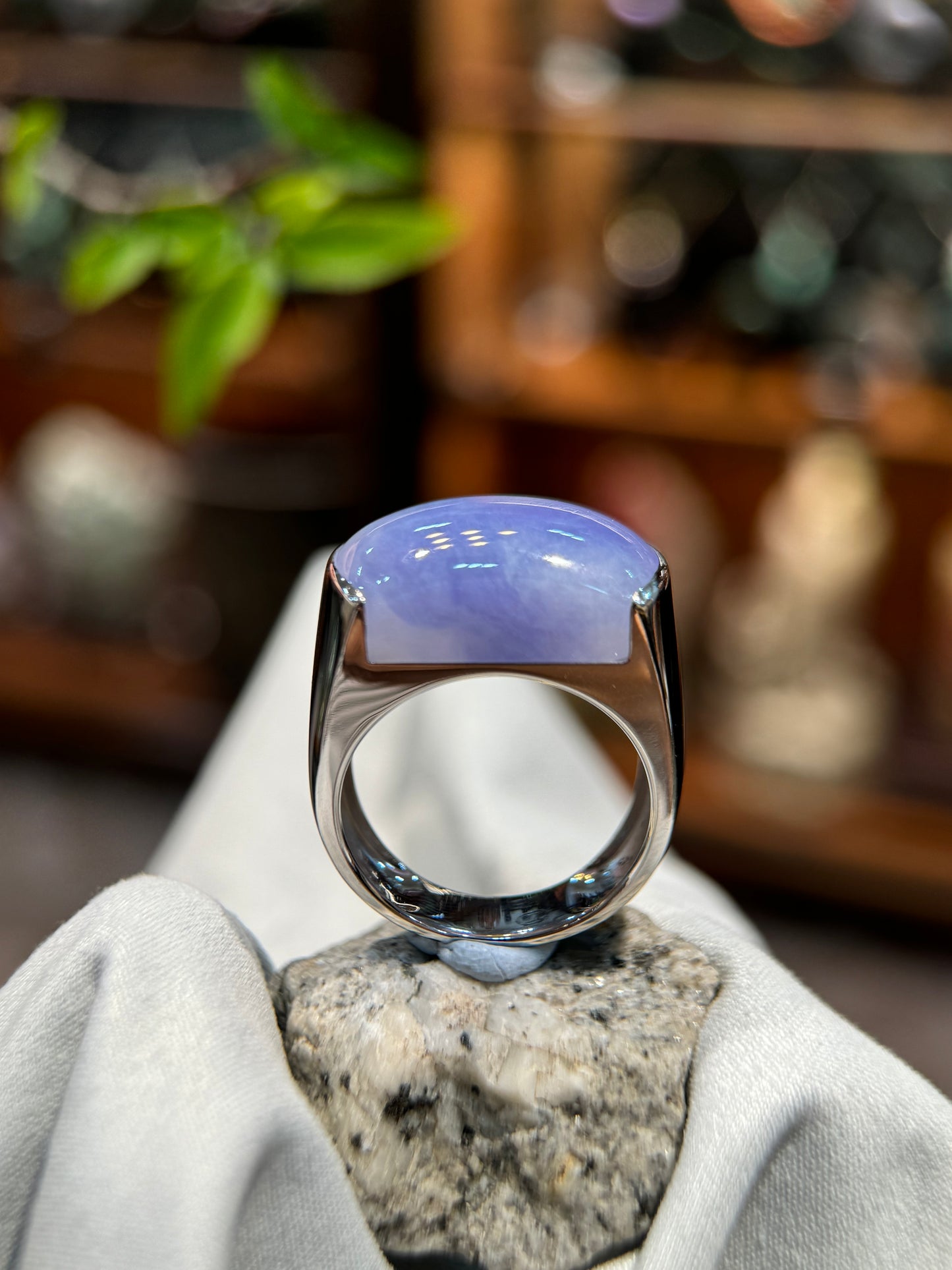 Lavender Saddle Jade Ring (R135)