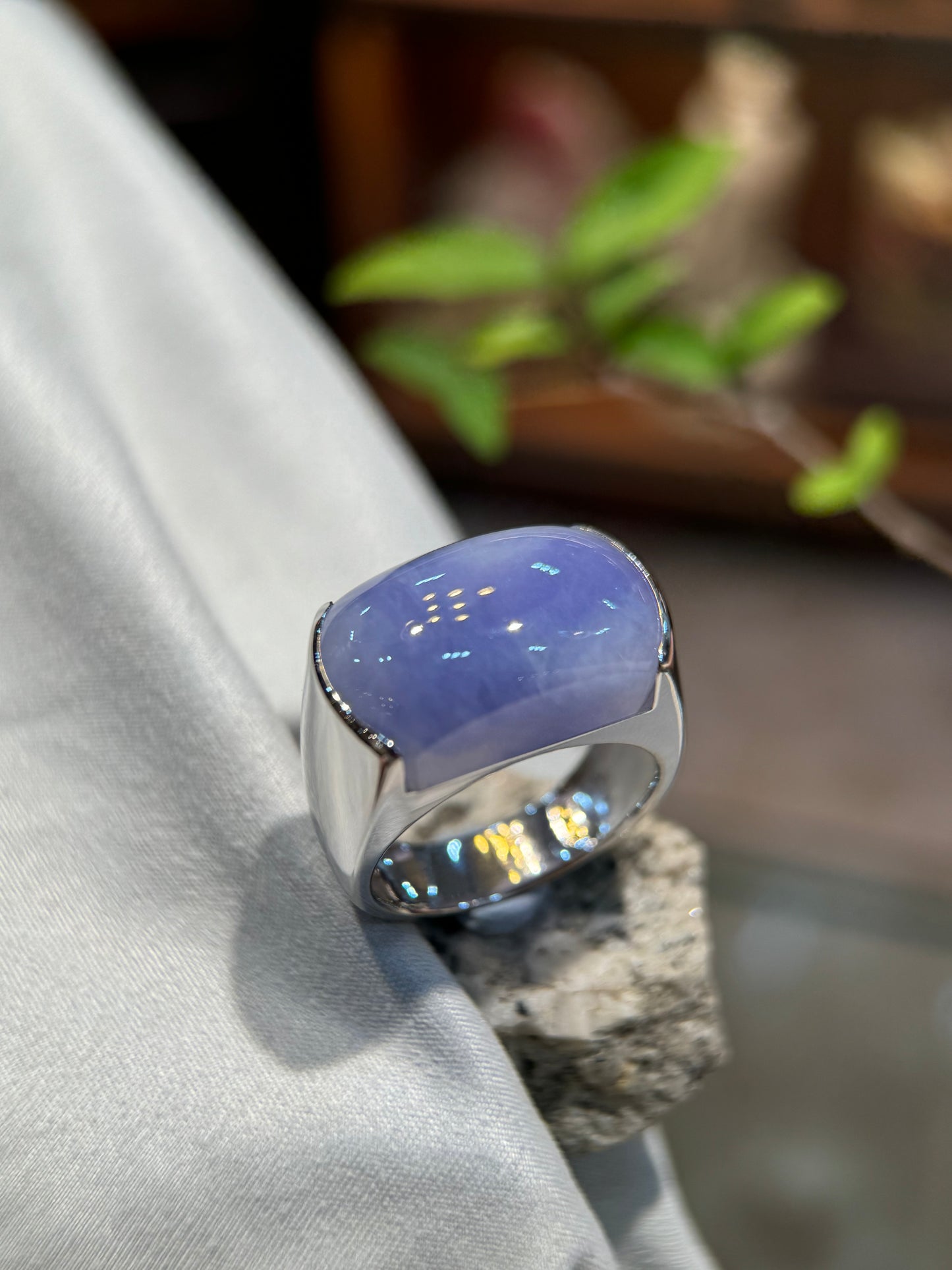 Lavender Saddle Jade Ring (R135)