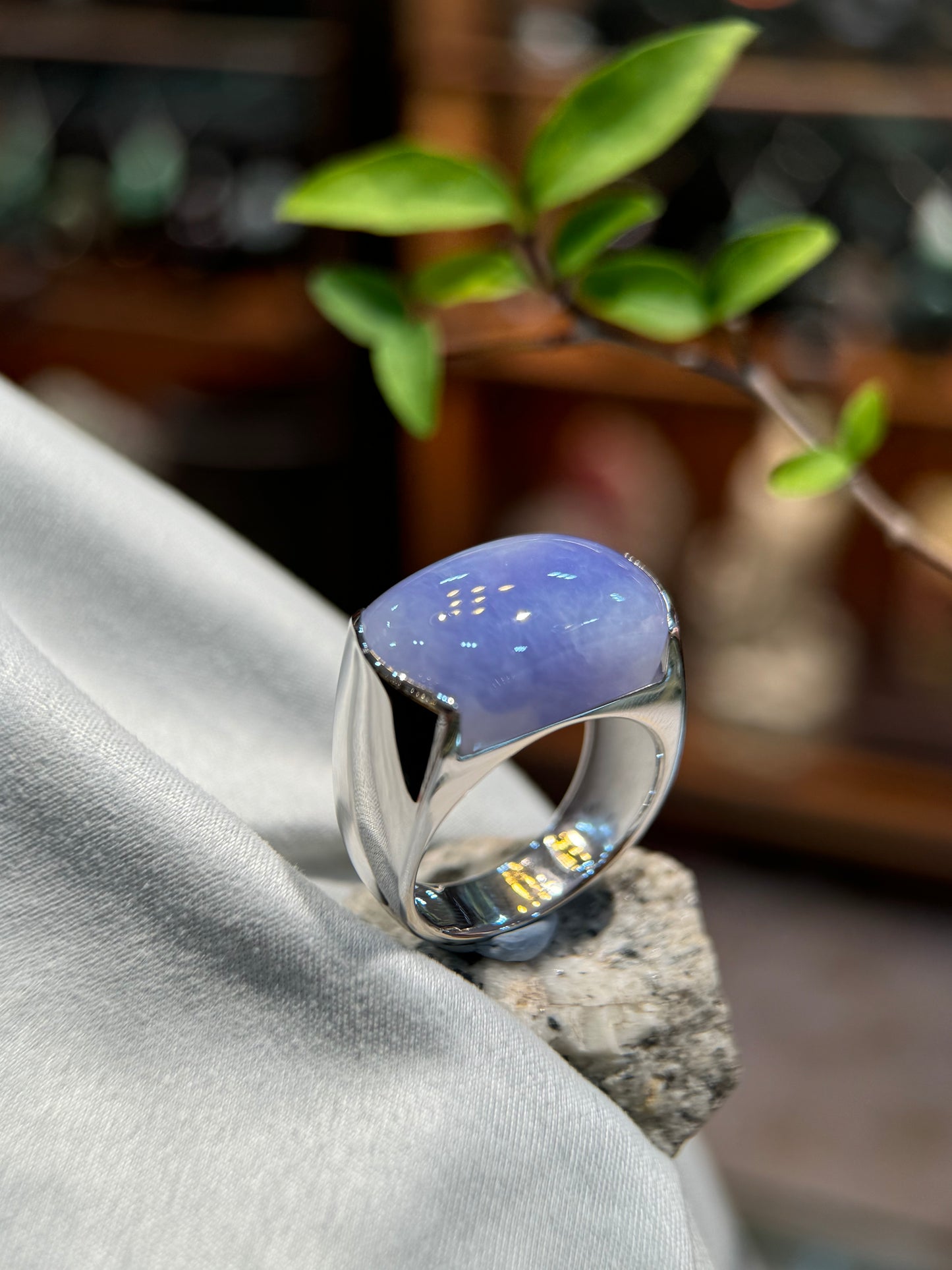 Lavender Saddle Jade Ring (R135)