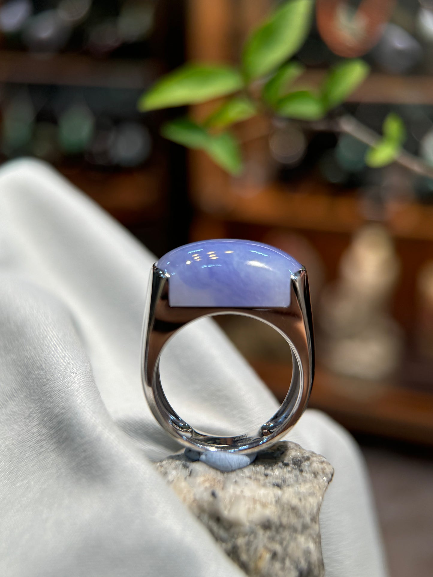 Lavender Saddle Jade Ring (R135)