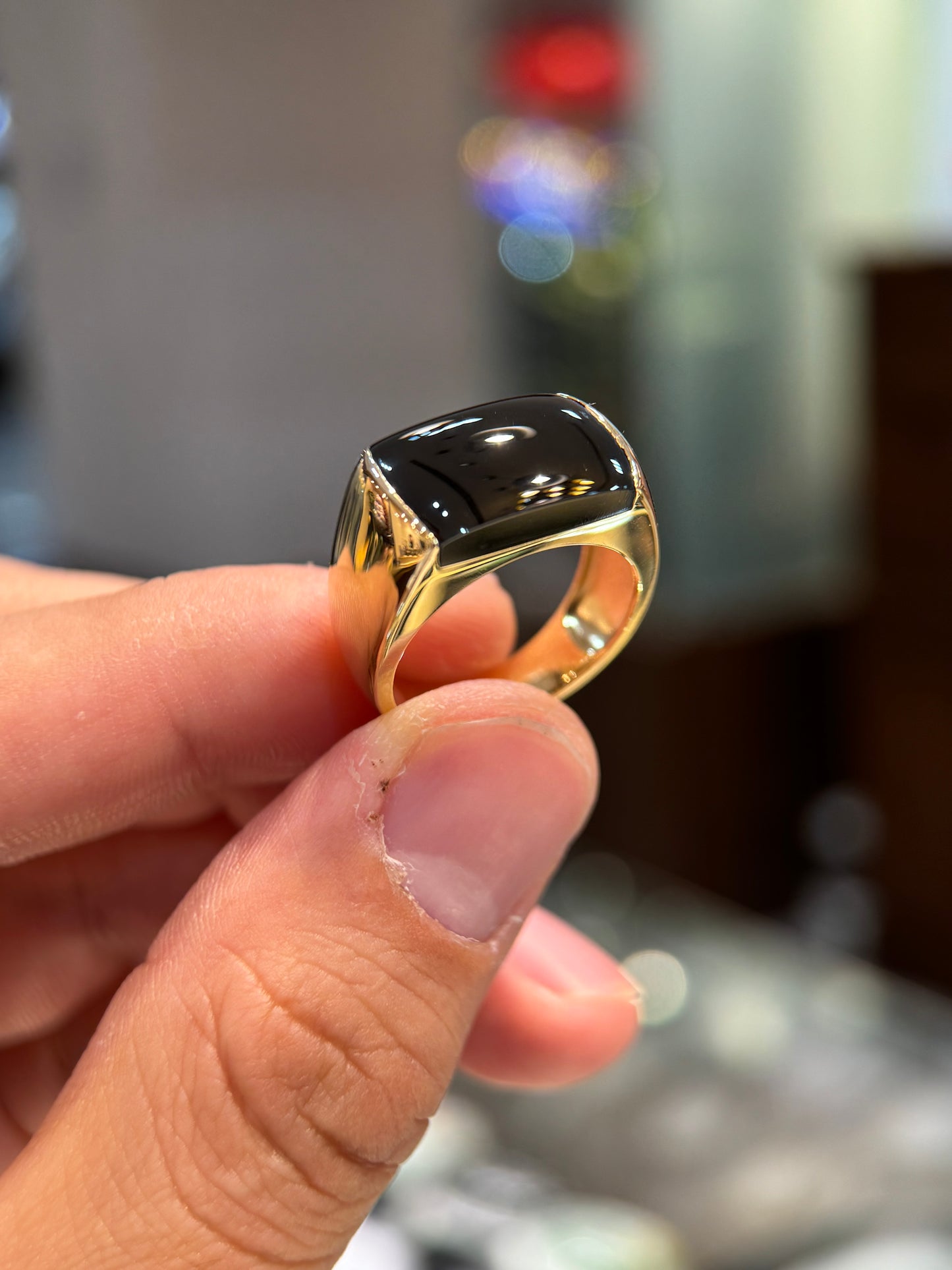 Omphacite Saddle Jade Ring (R137)