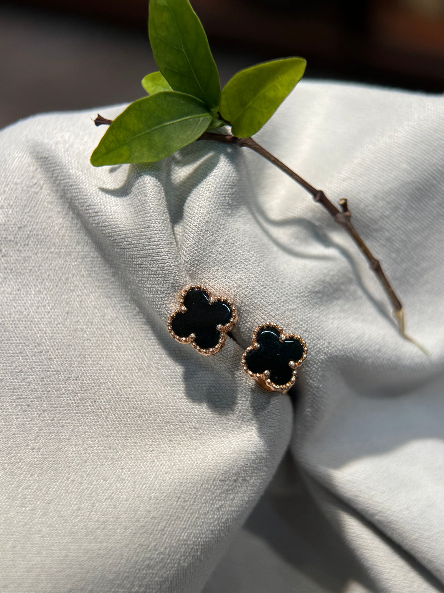 Omphacite Clover Leaf Earring (E323)