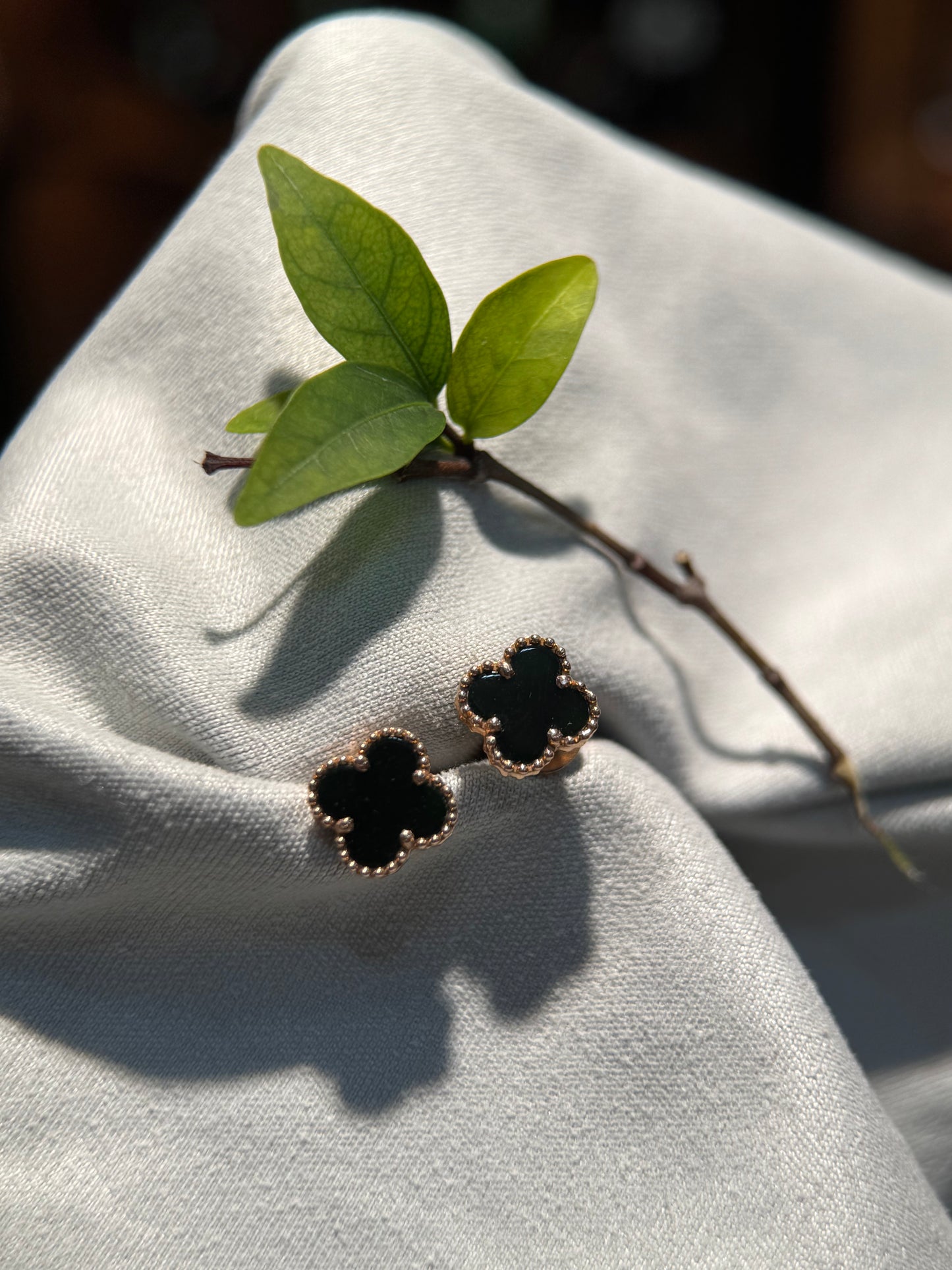 Omphacite Clover Leaf Earring (E323)
