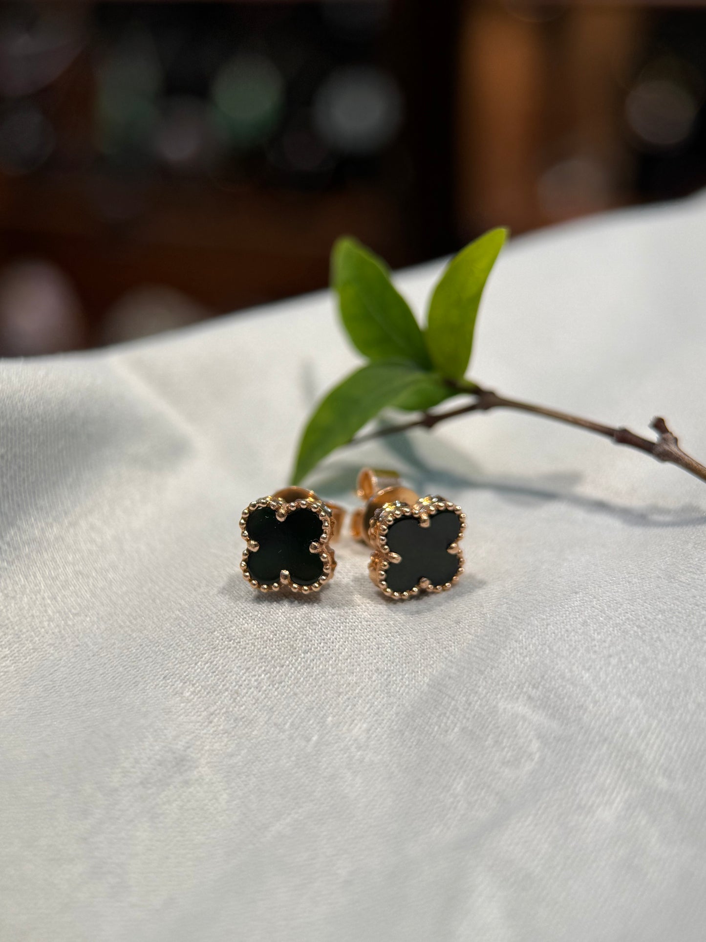 Omphacite Clover Leaf Earring (E323)