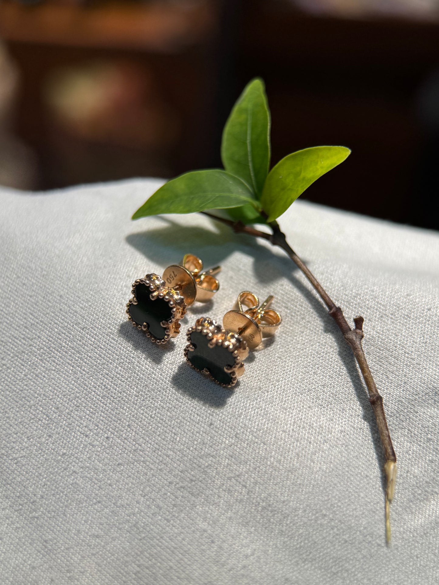Omphacite Clover Leaf Earring (E323)