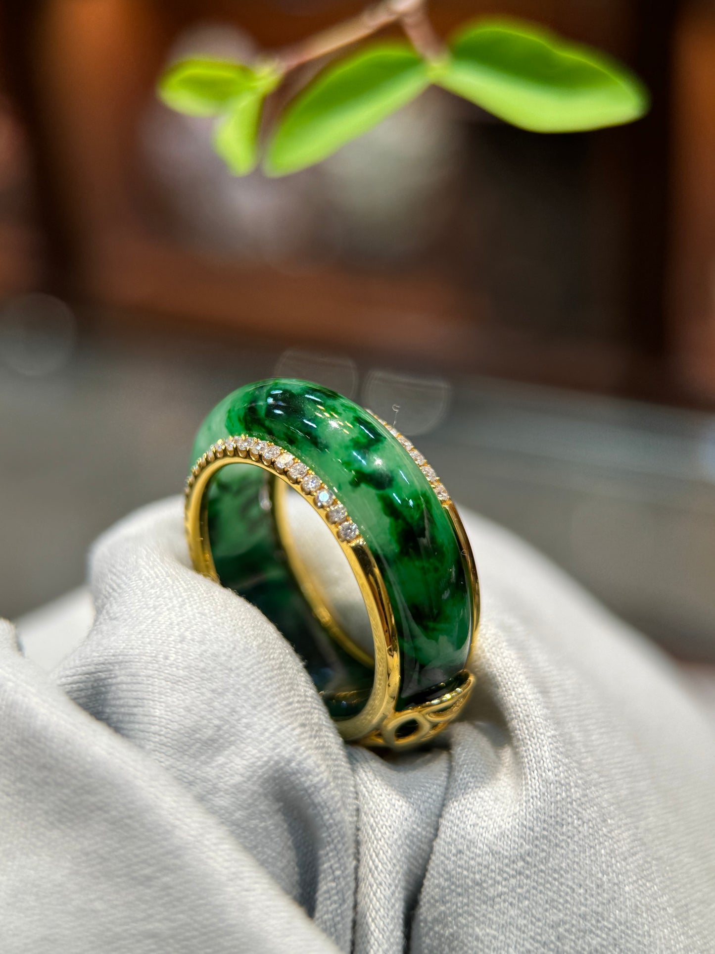 Dark Green Hololith Ring (R142)