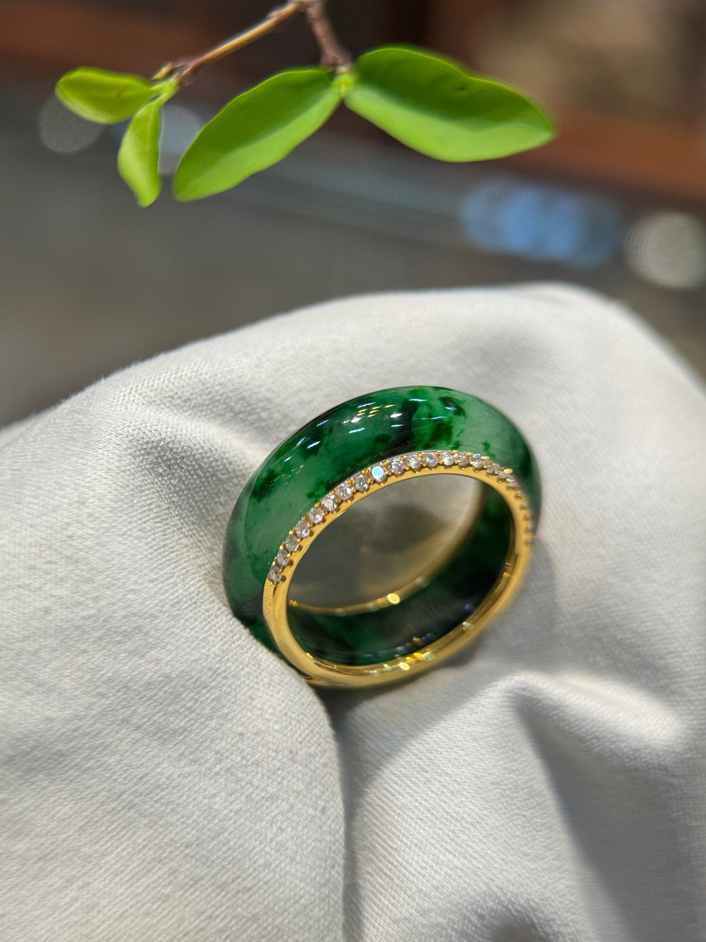 Dark Green Hololith Ring (R142)