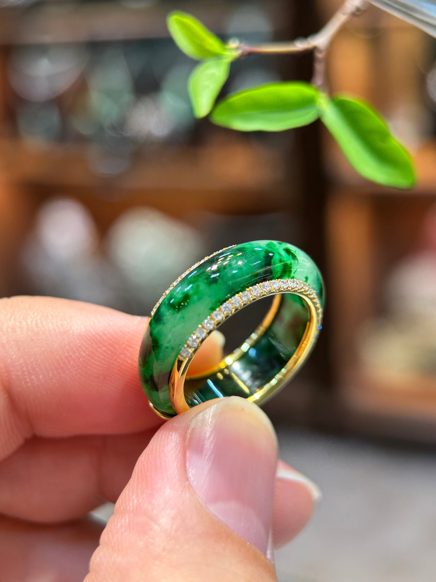 Dark Green Hololith Ring (R142)