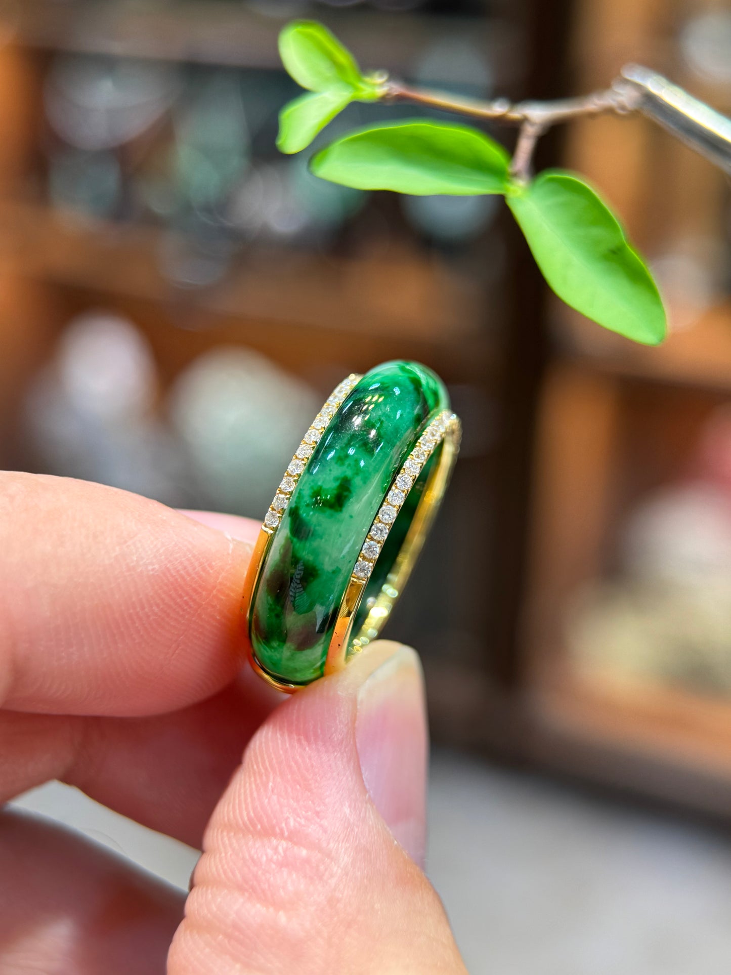 Dark Green Hololith Ring (R142)