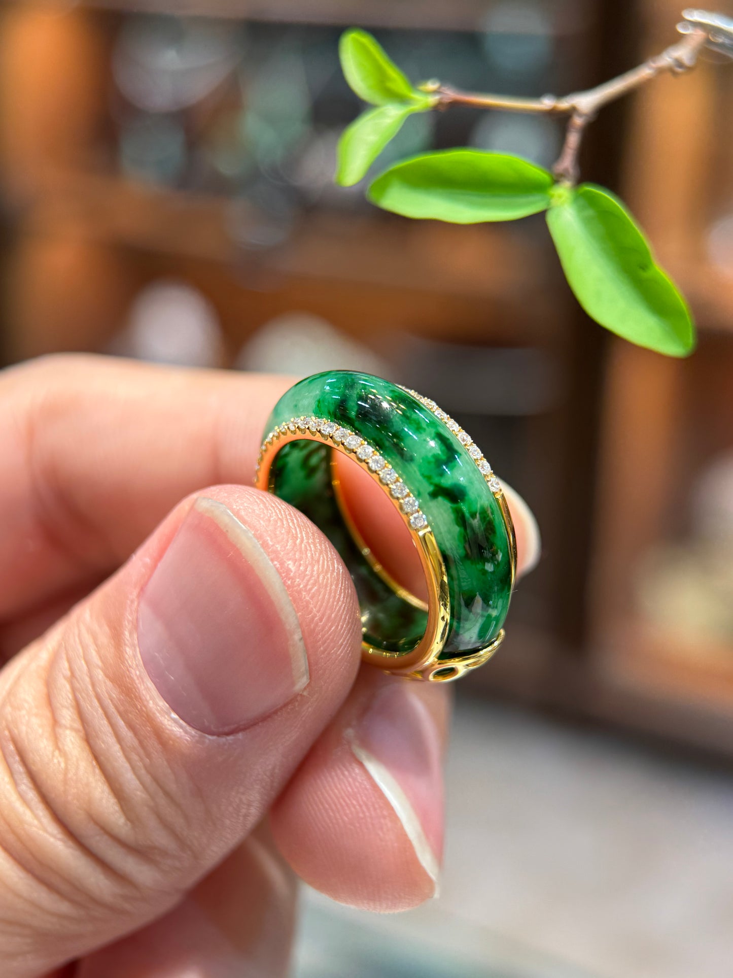 Dark Green Hololith Ring (R142)