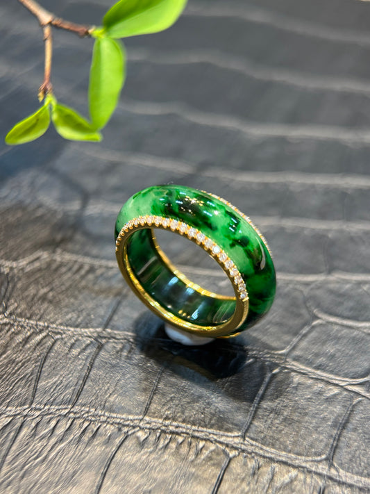 Dark Green Hololith Ring (R142)