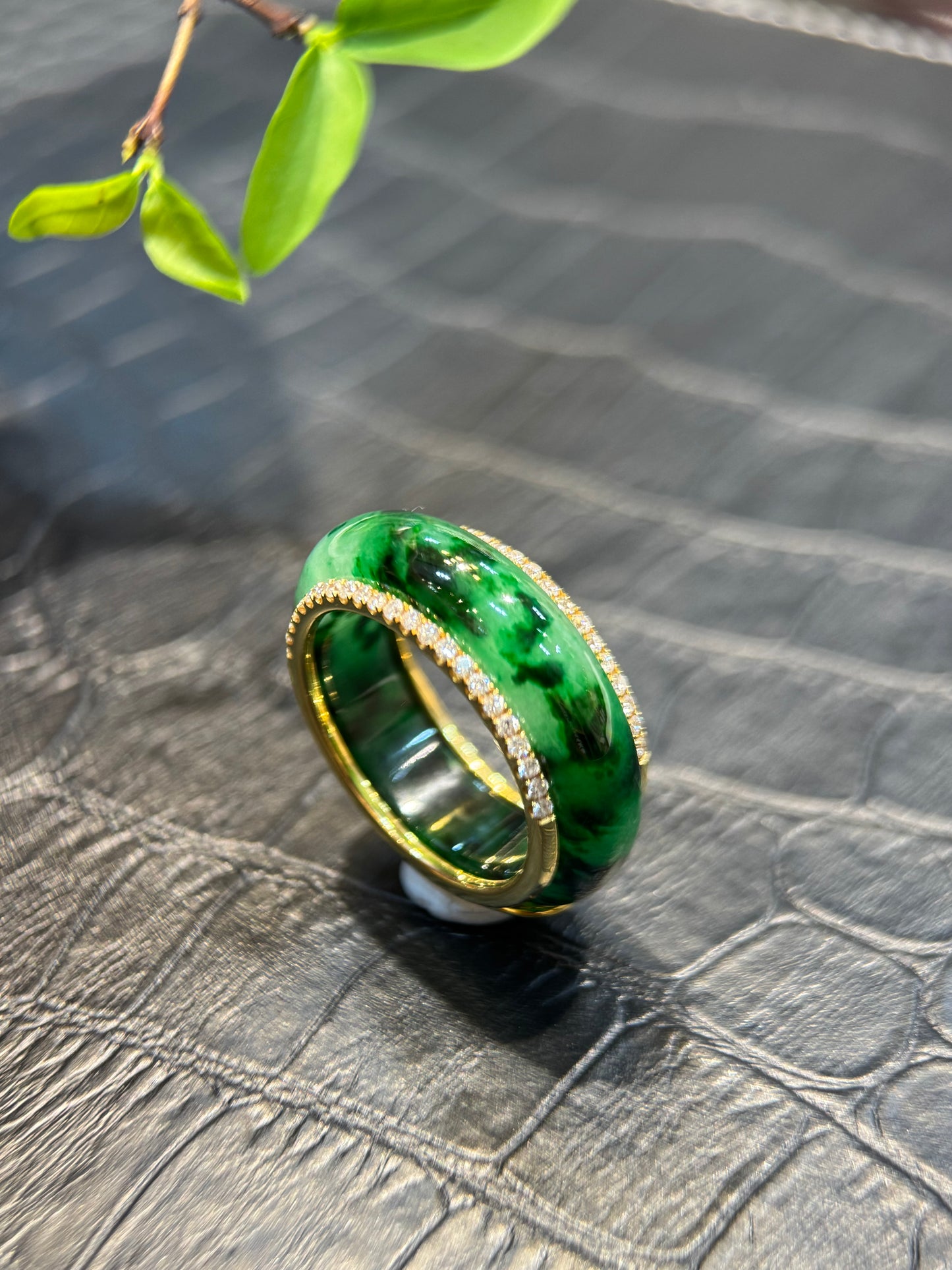 Dark Green Hololith Ring (R142)