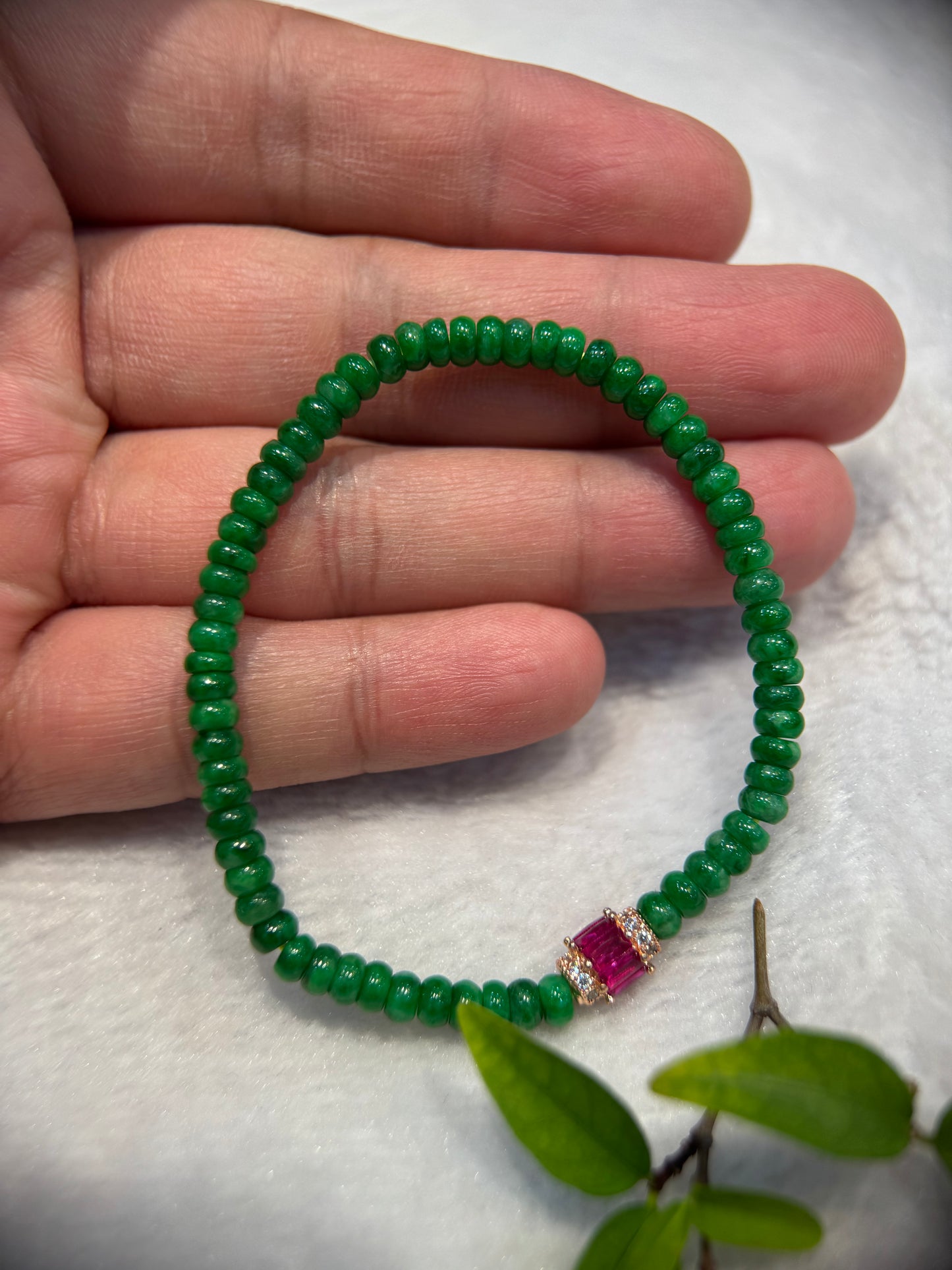 Green Abacus Beads Bracelet (B014)