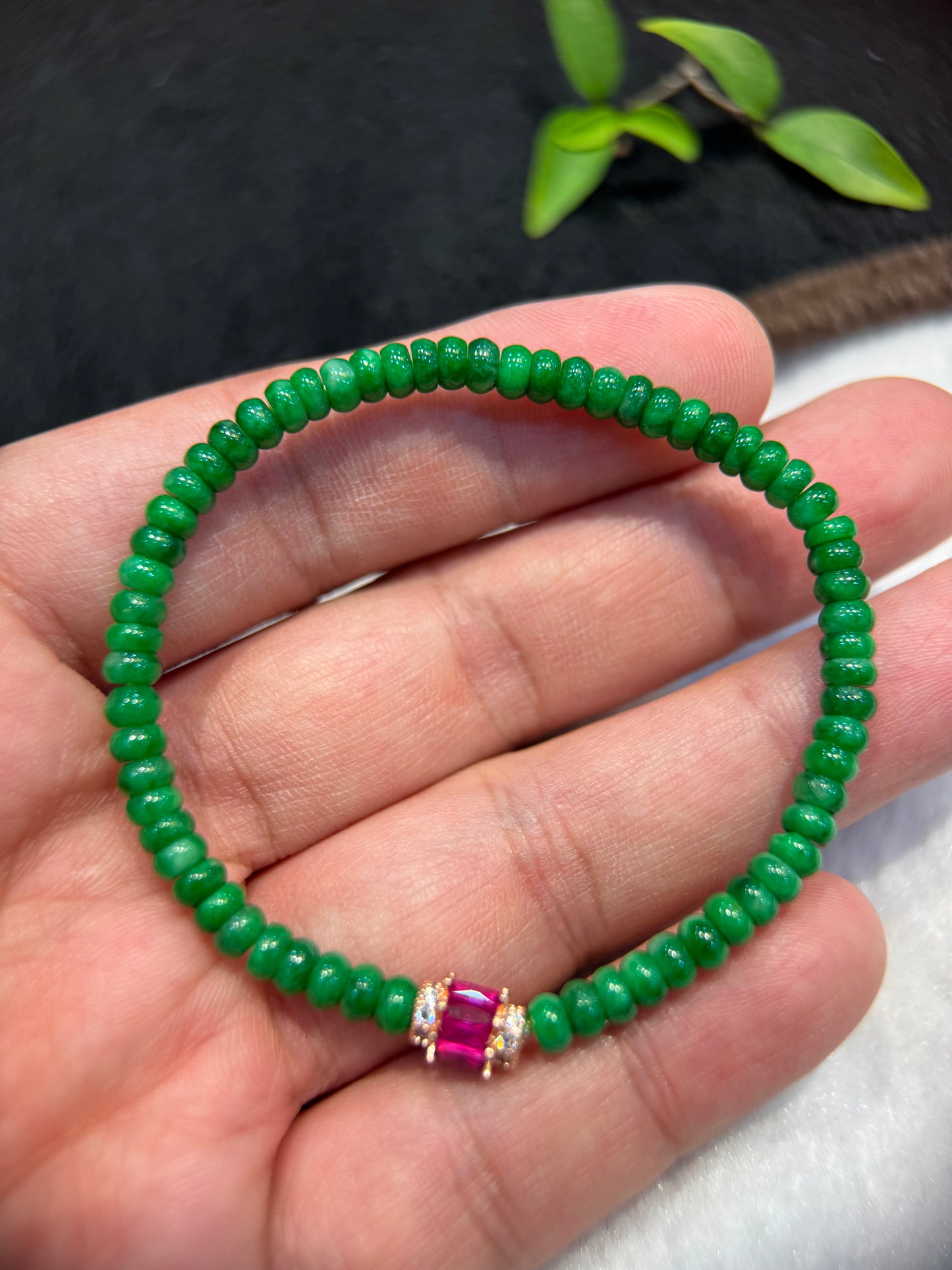 Green Abacus Beads Bracelet (B014)