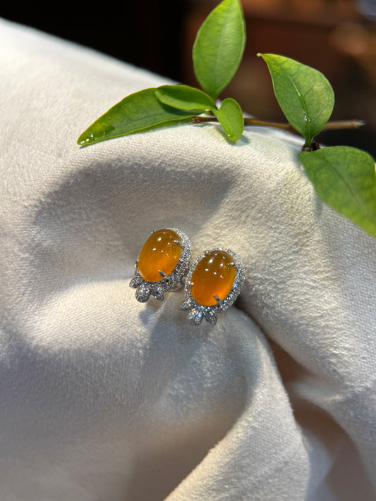 Icy Honey Cabochon Earring (E327)