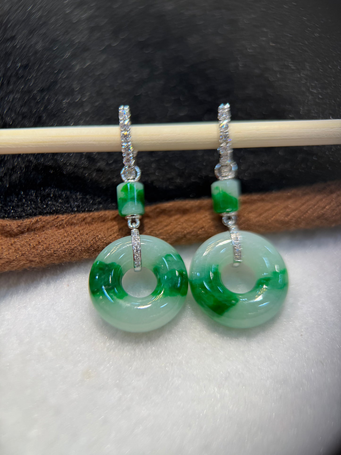 Green Donut Shape Earring (E330)