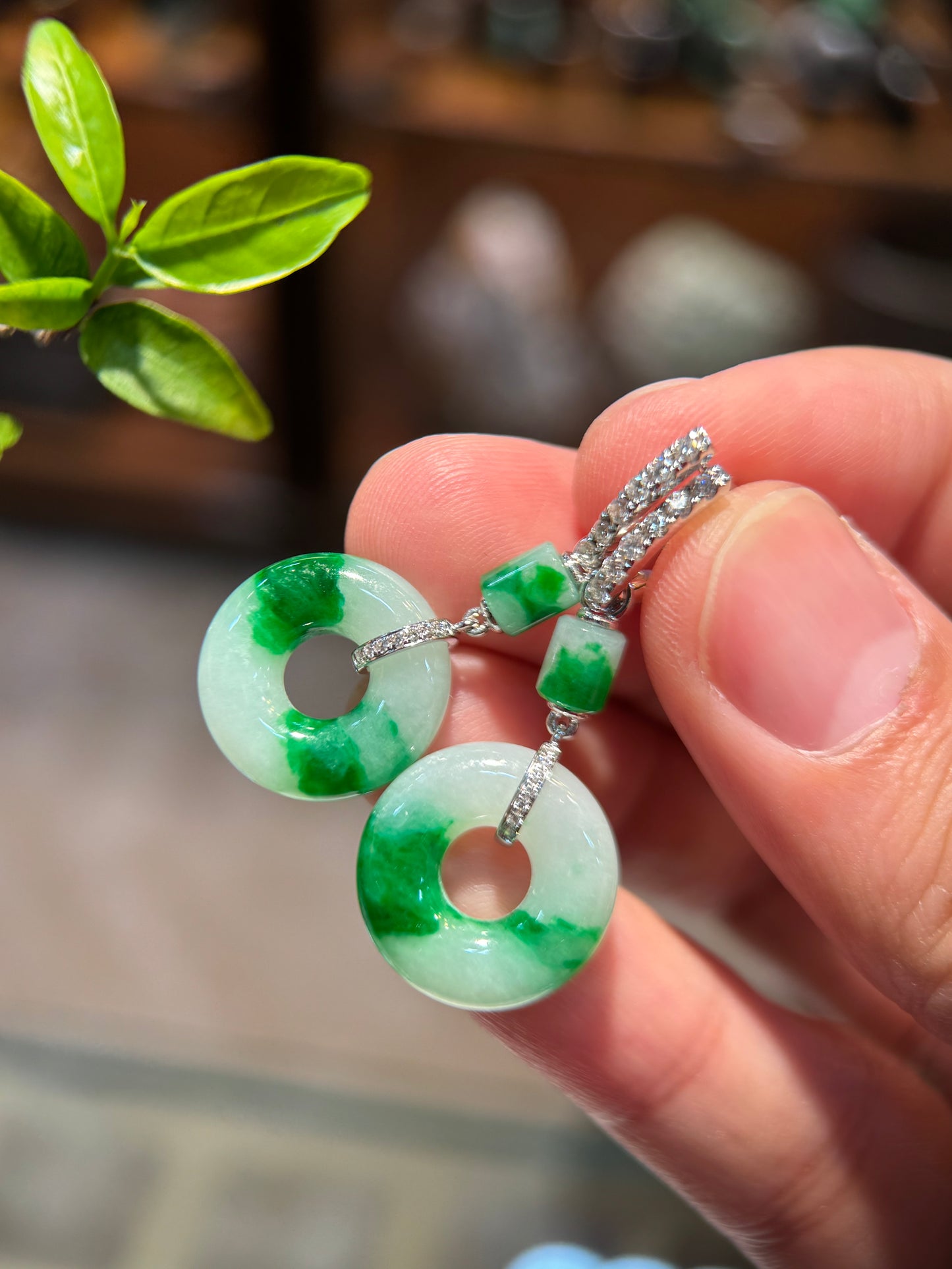 Green Donut Shape Earring (E330)