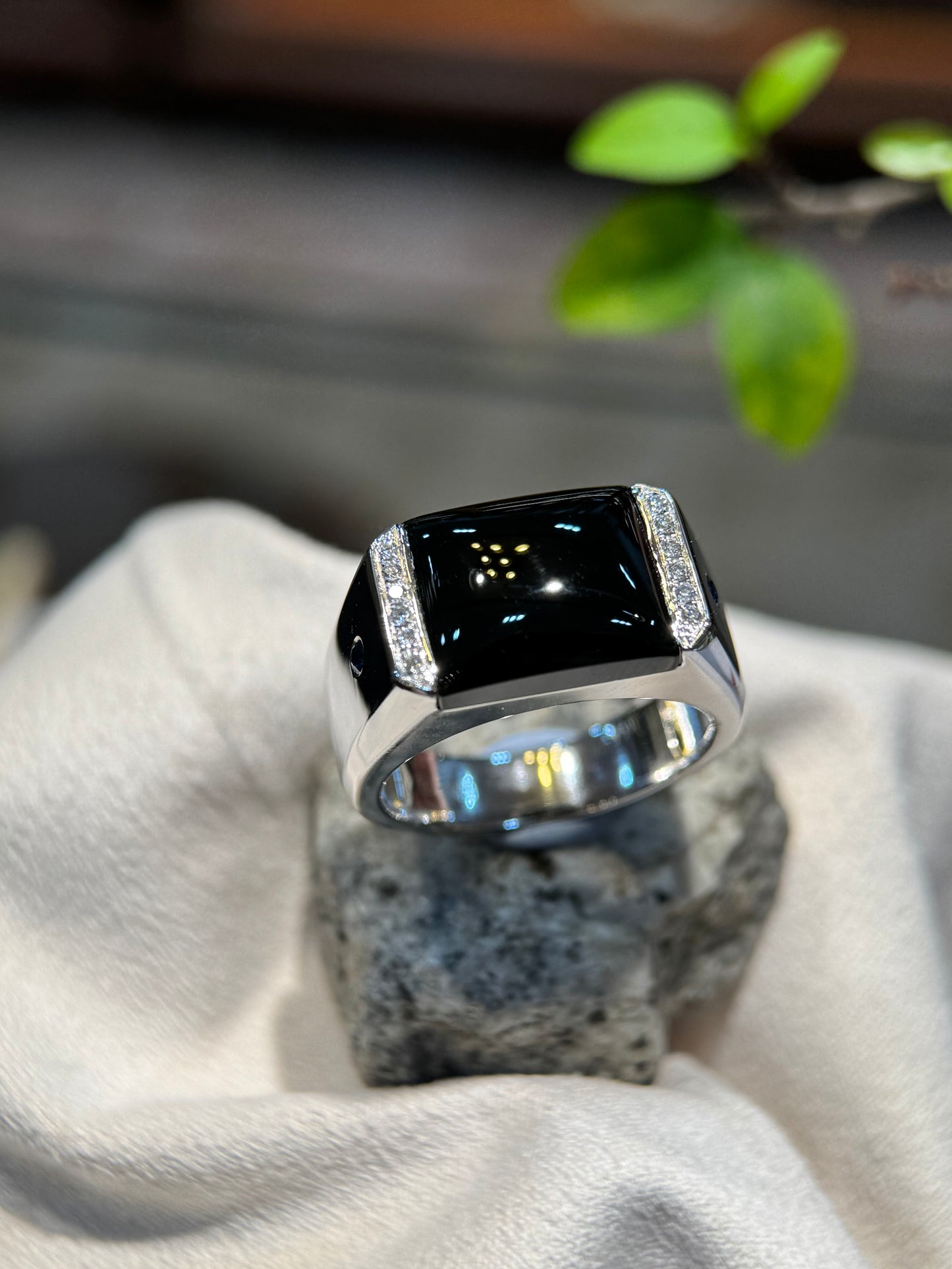 Omphacite Rectangular Jade Ring (R150)