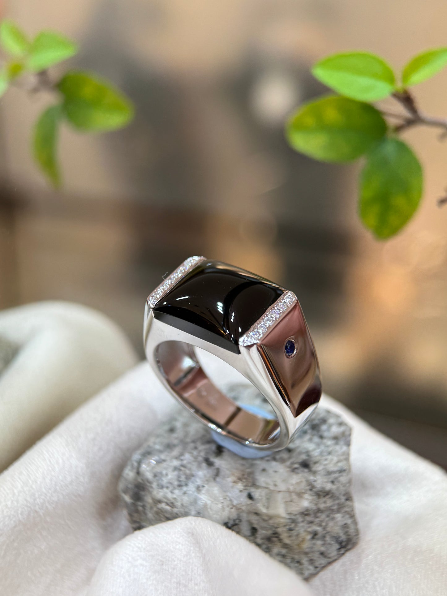 Omphacite Rectangular Jade Ring (R150)