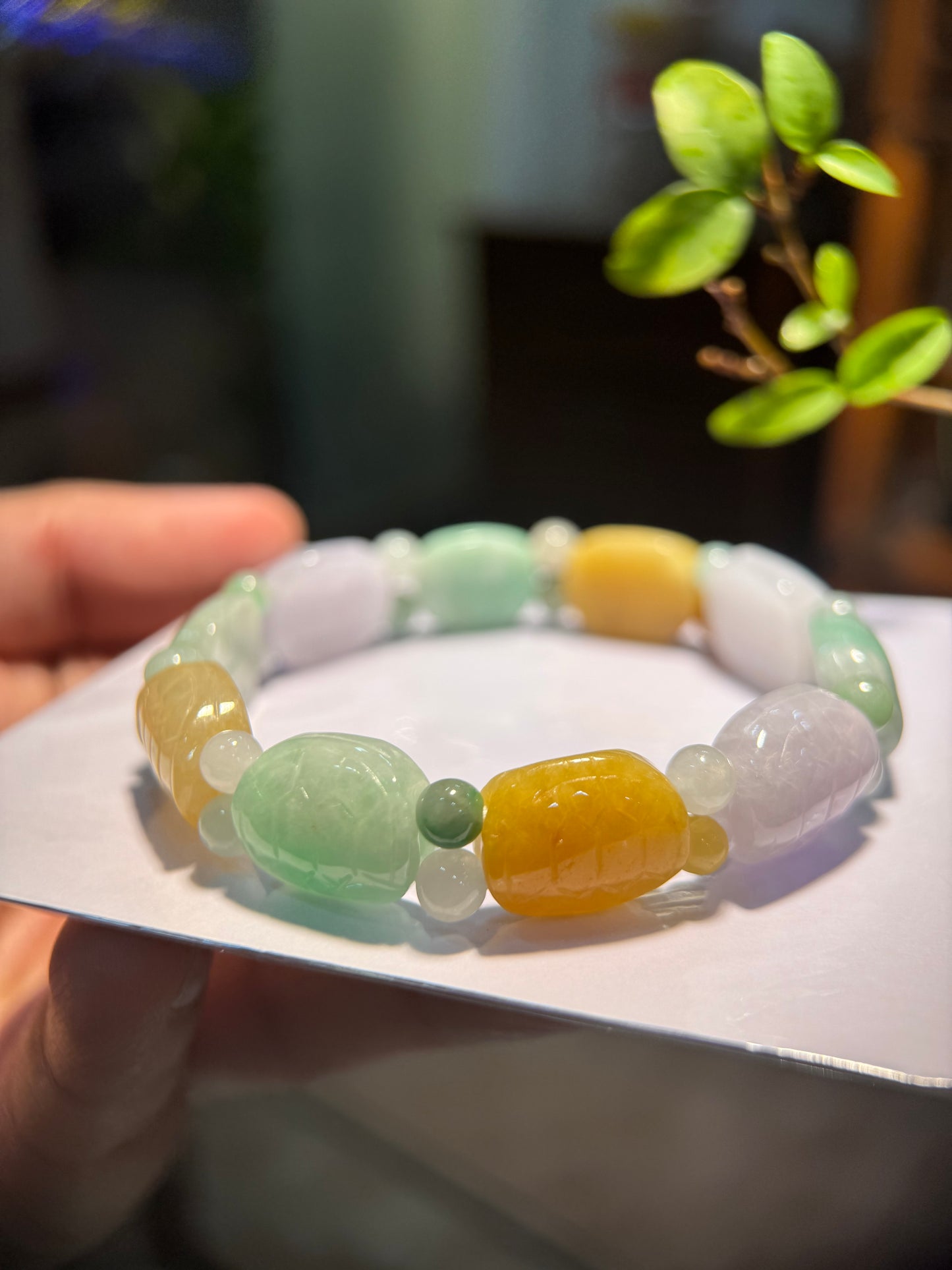 Turtle Shell Jade Bracelet (B015)