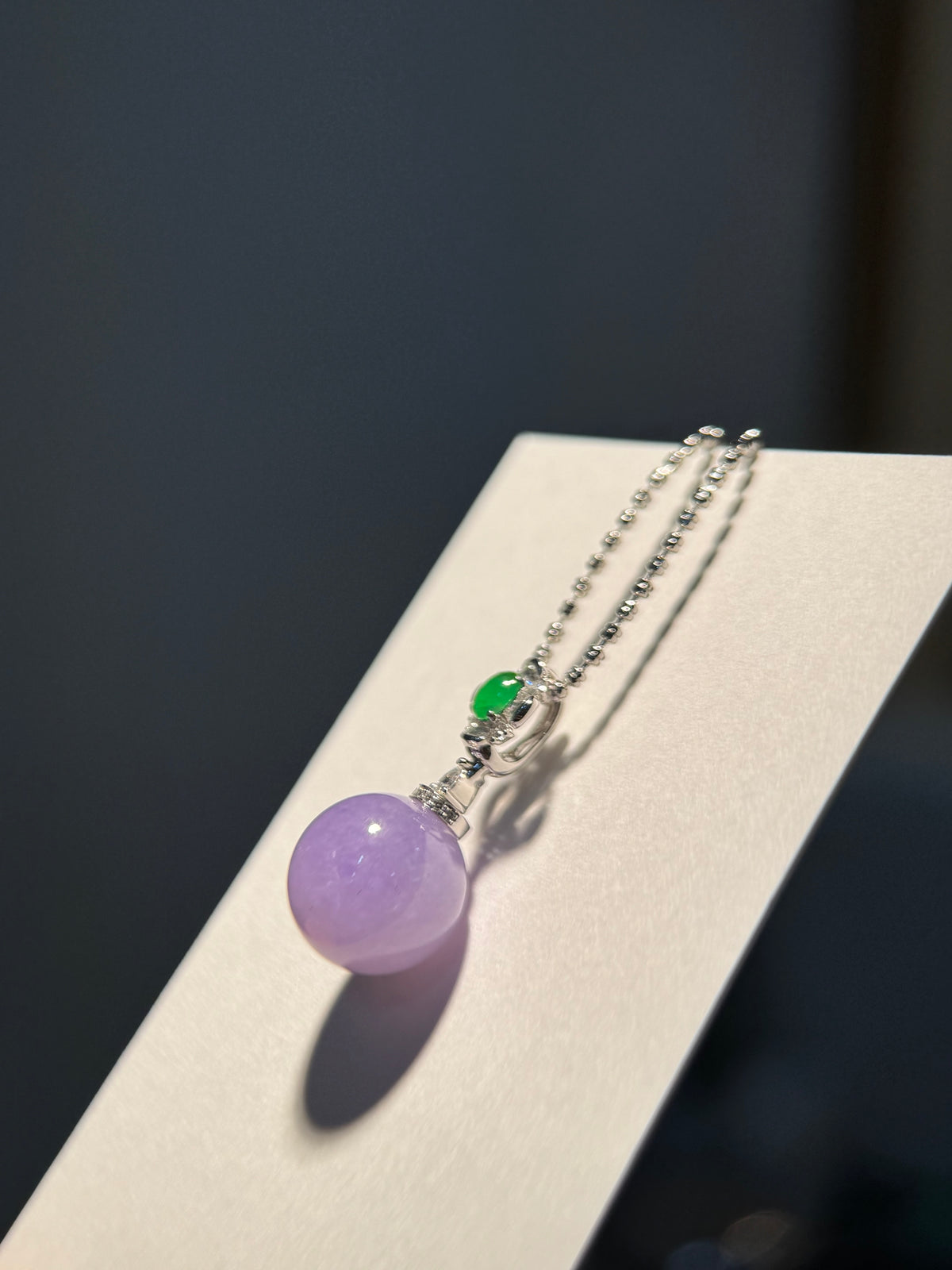 Lavender Round Bead Pendant (P178)
