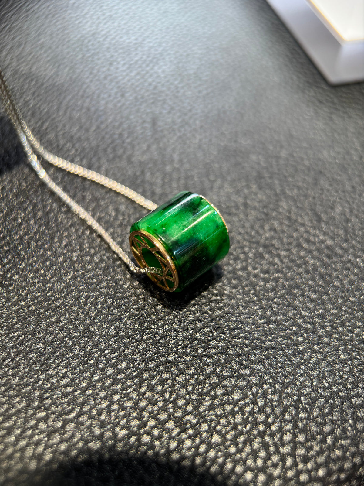 Intense Green Jade Barrel (P166)