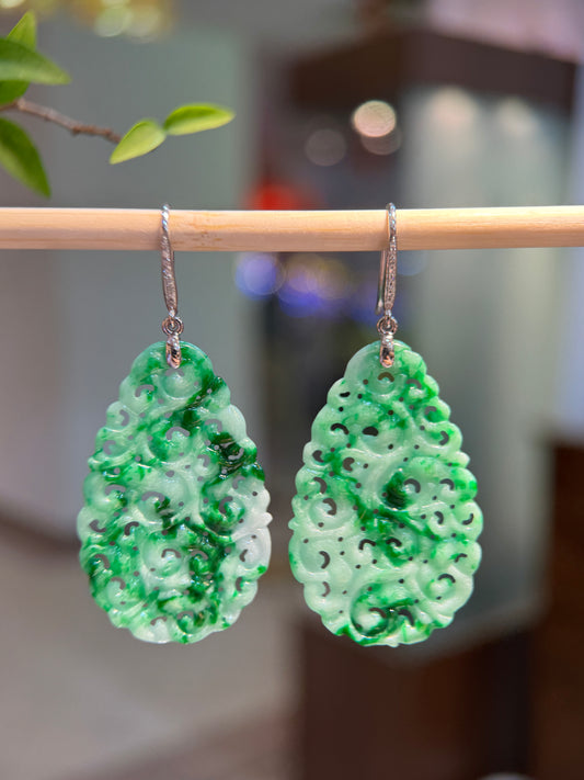 Green Pear Shape Earring (E336)