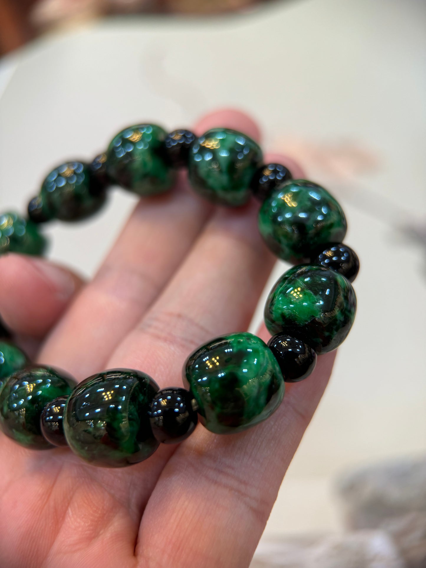 Dark Green Jade Bracelet (B004)