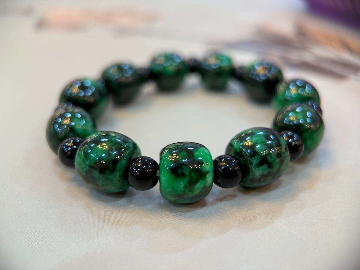 Dark Green Jade Bracelet (B004)