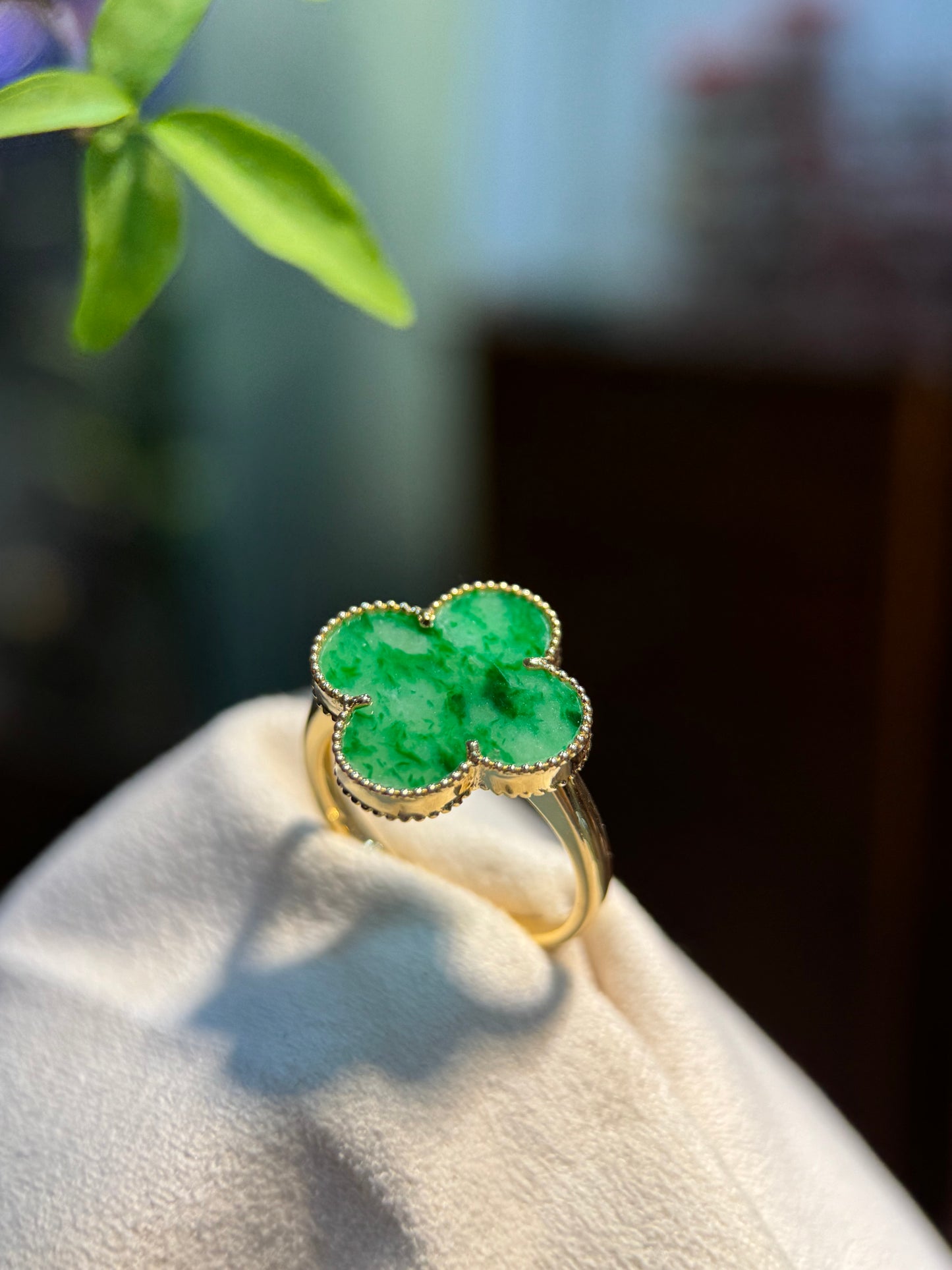 Green Clover Leaf Ring (R152)
