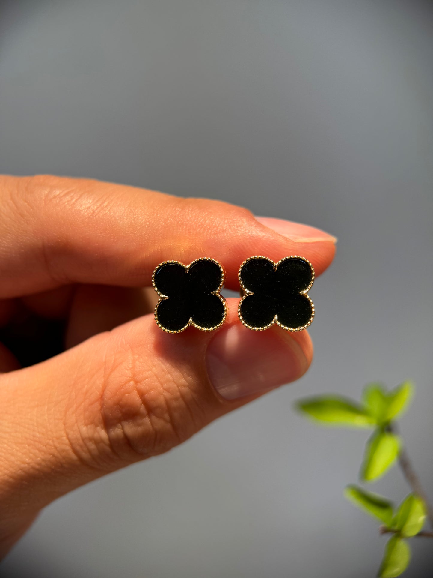Omphacite Clover Leaf Earring (E339)