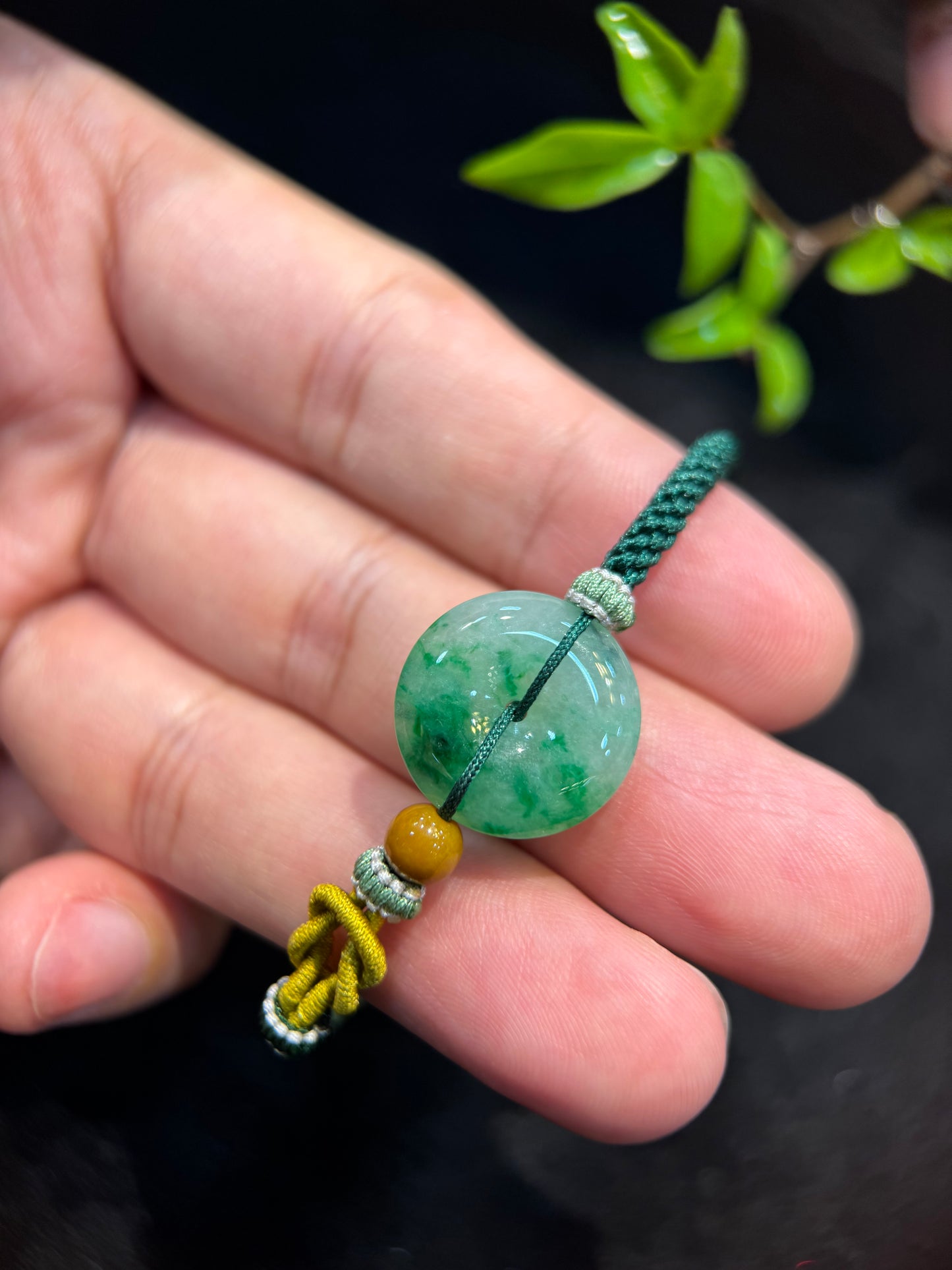 Green Safety Coin Bracelet (B020)