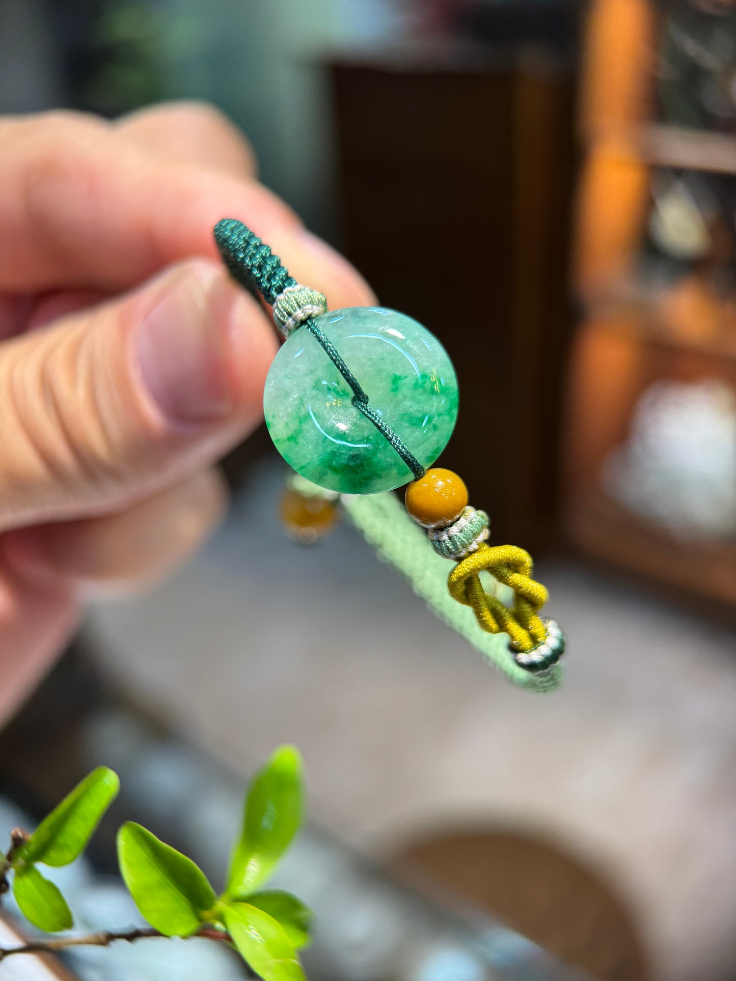 Green Safety Coin Bracelet (B020)
