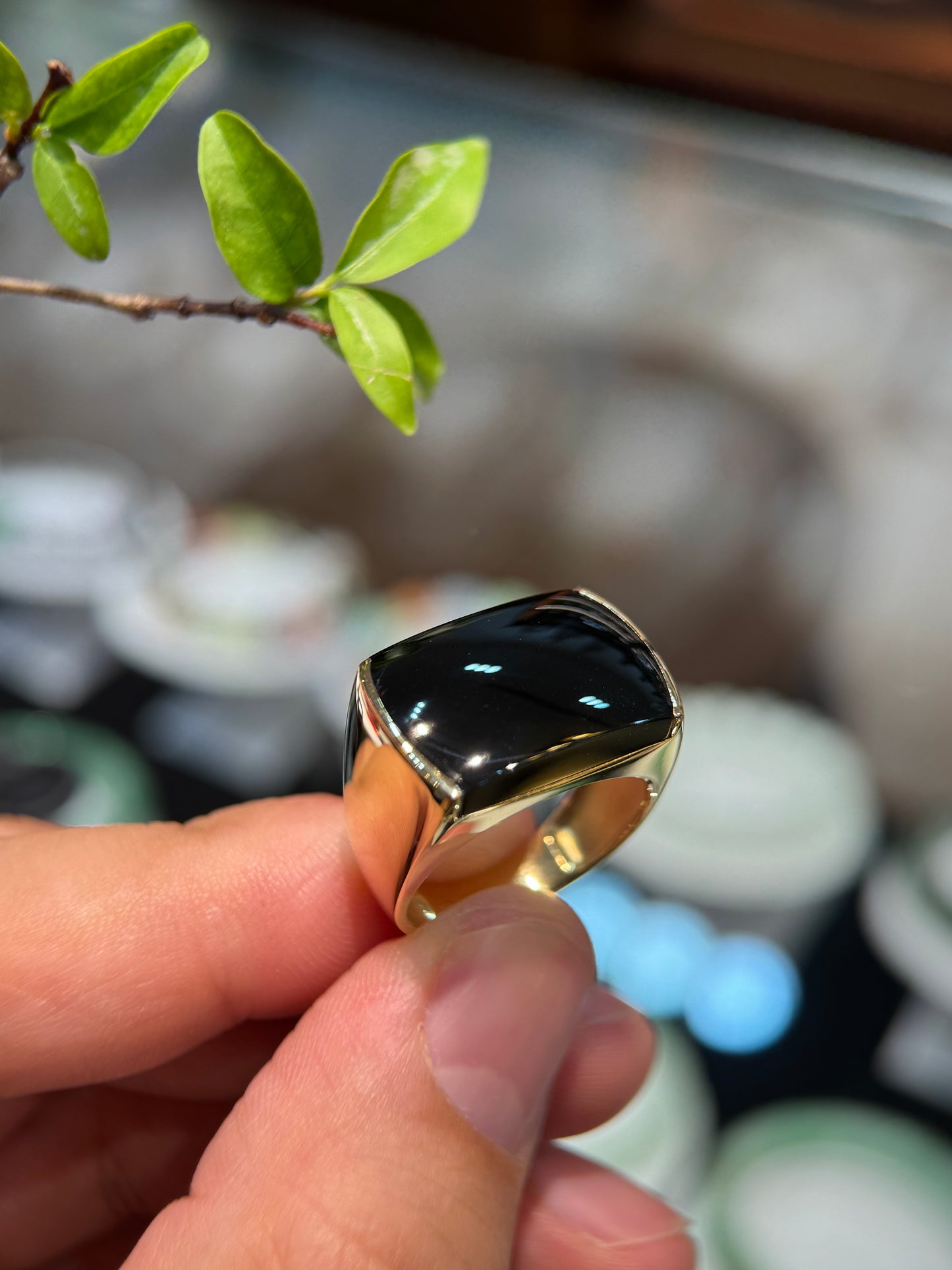 Omphacite Saddle Jade Ring (R153)