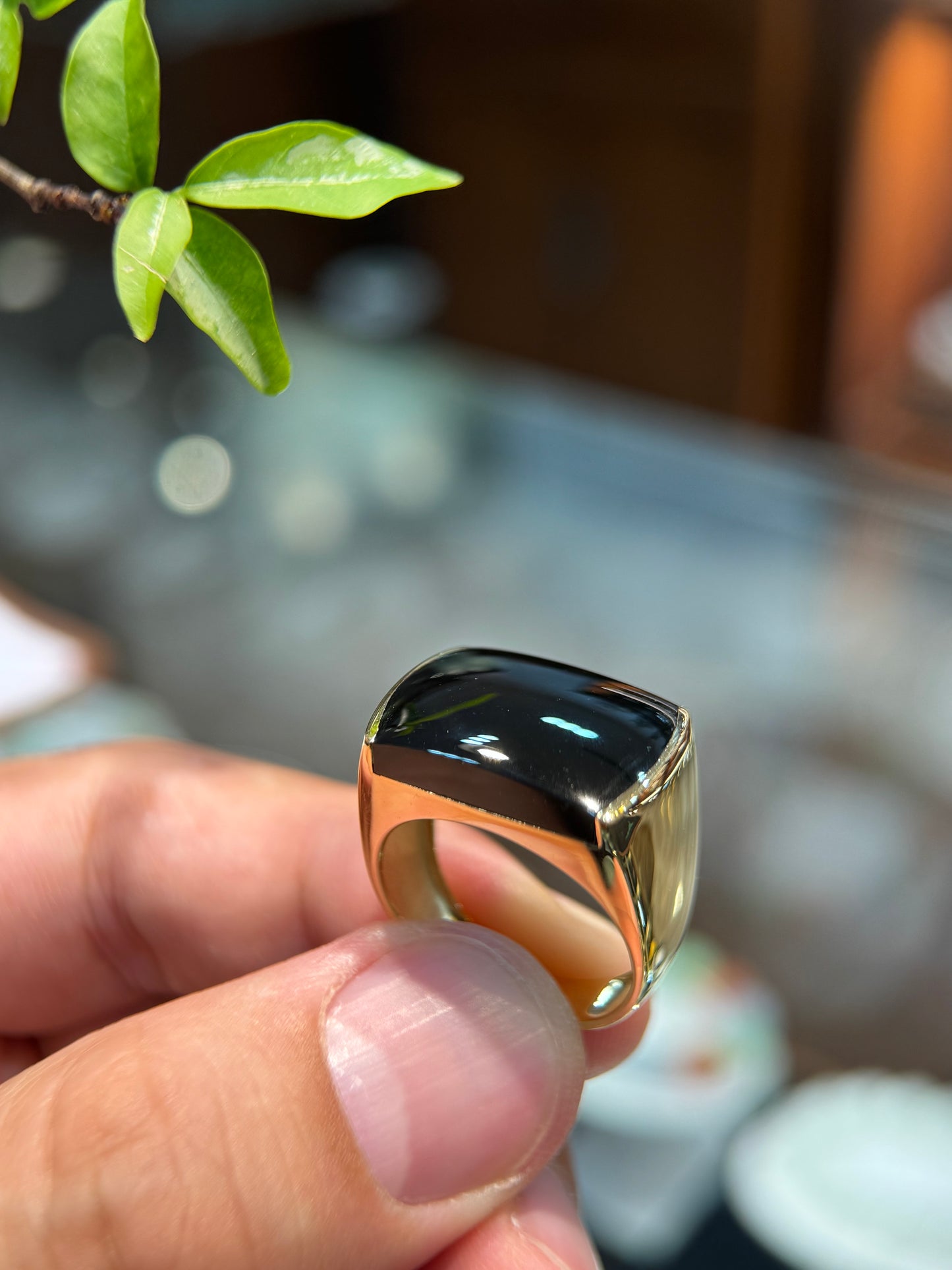 Omphacite Saddle Jade Ring (R153)