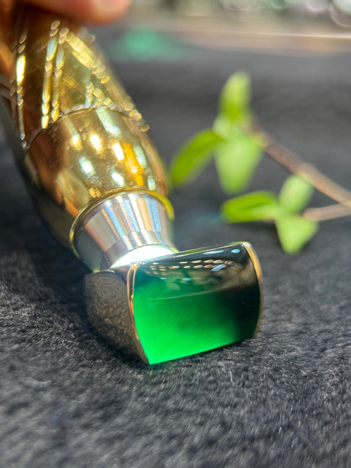 Omphacite Saddle Jade Ring (R153)