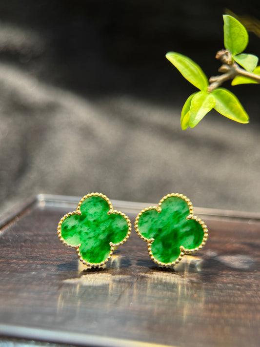 Green Clover Leaf Earring (E344)