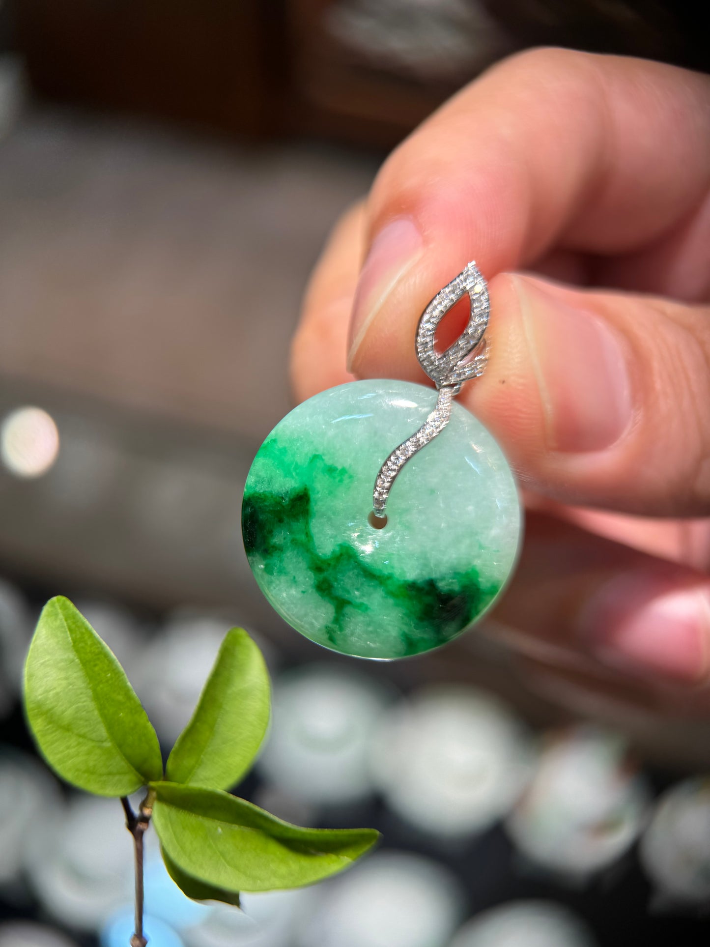 Green Safety Coin Pendant (P159)