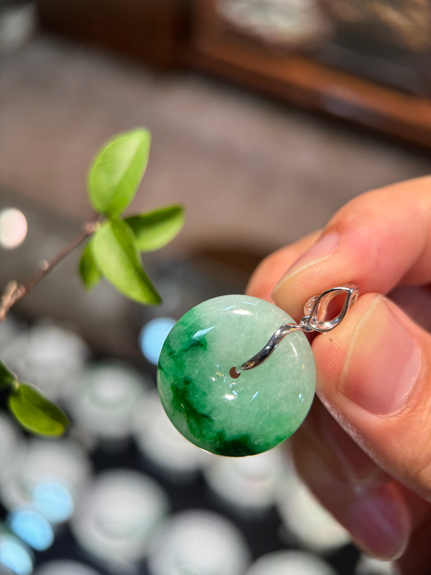 Green Safety Coin Pendant (P159)