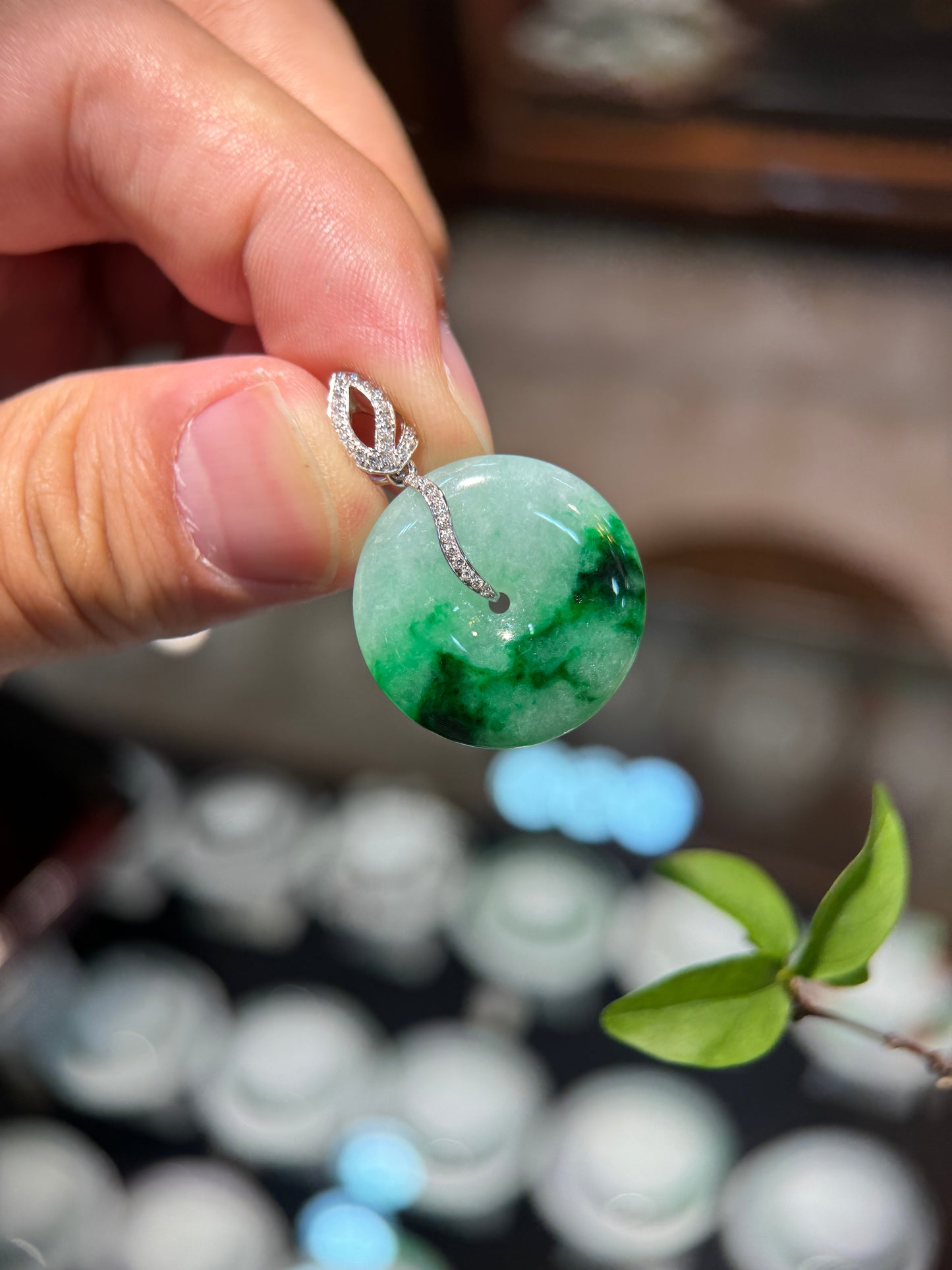 Green Safety Coin Pendant (P159)
