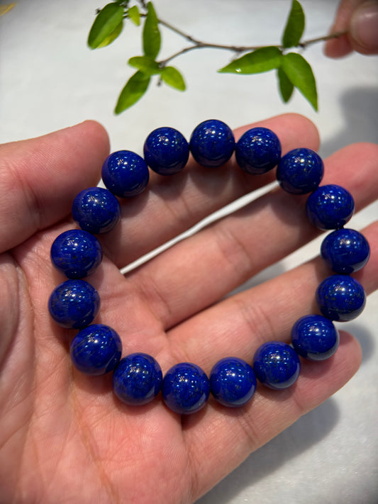Lapis Lazuli Round Beads Bracelet (B008)