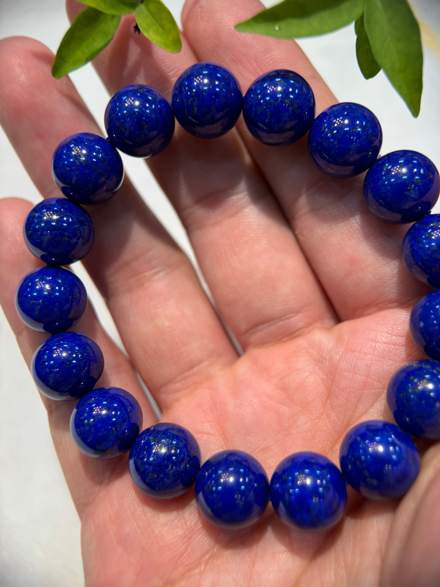 Lapis Lazuli Round Beads Bracelet (B008)