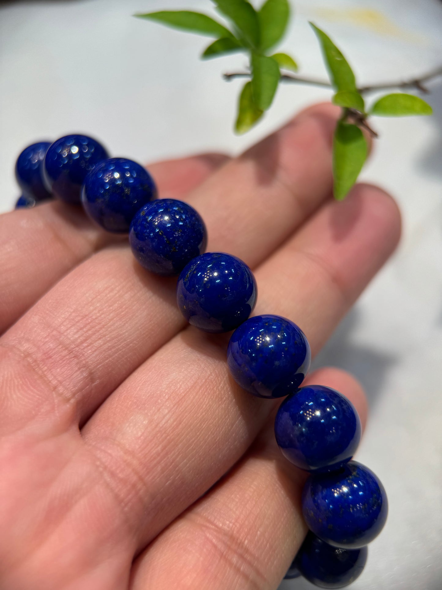 Lapis Lazuli Round Beads Bracelet (B008)