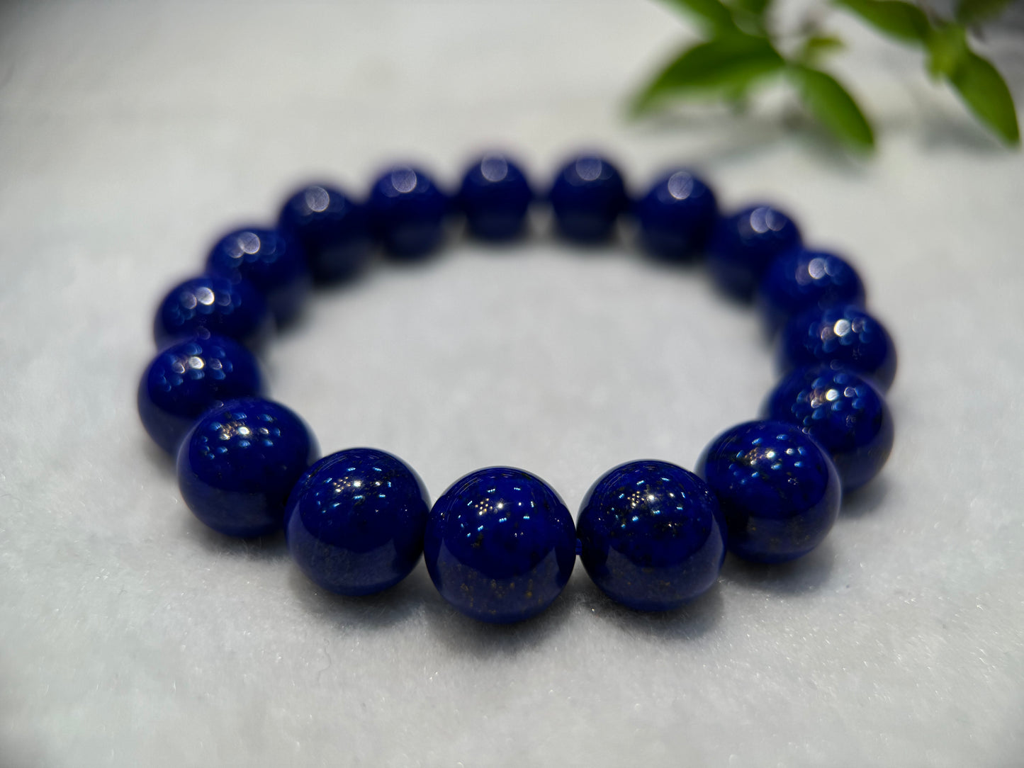 Lapis Lazuli Round Beads Bracelet (B008)